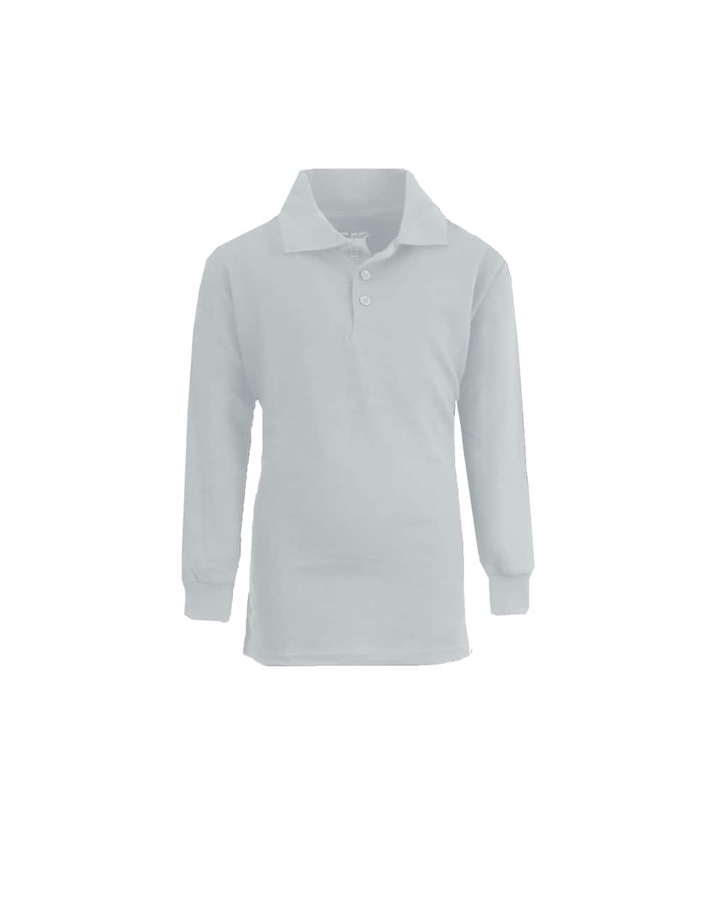 Galaxy by Harvic Long Sleeve Boy's School Uniform Pique Polo Shirt